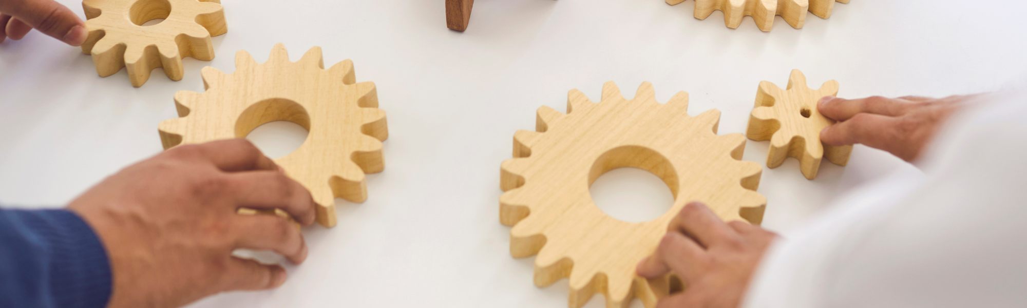 hands and geared wheels