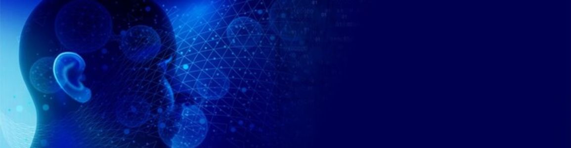 profilo di persona che parla su sfondo blu