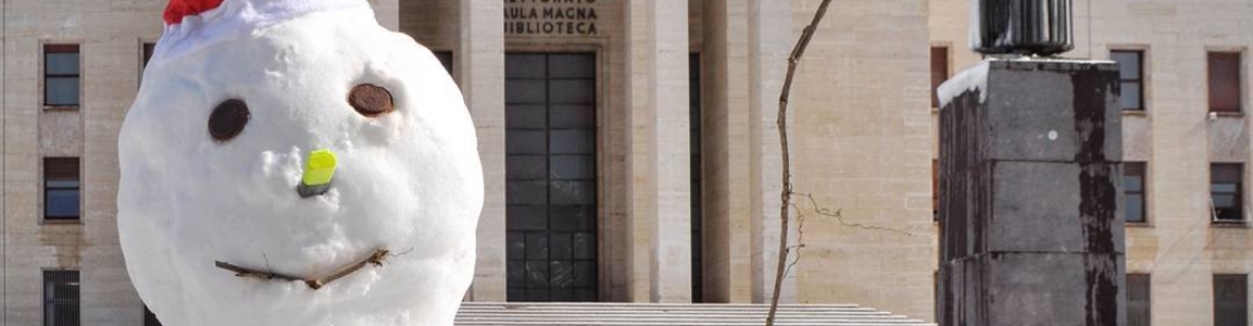 Un pupazzo di neve vicino alla Minerva