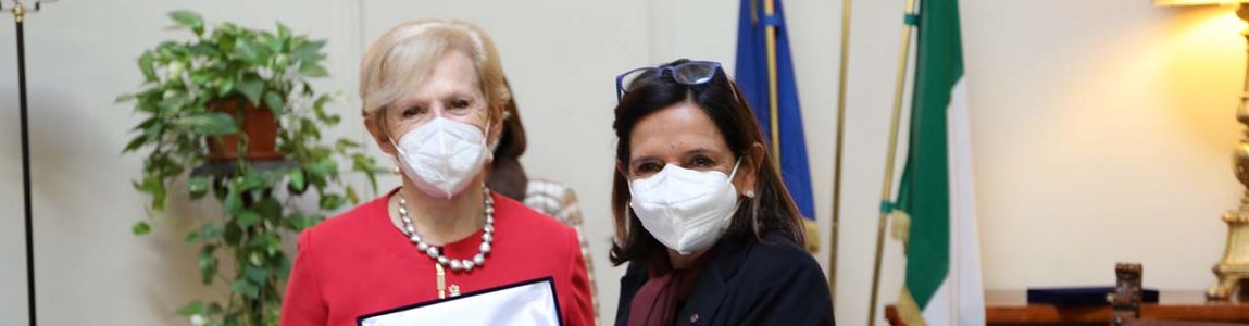 La rettrice Antonella Polimeni con Livia Turco