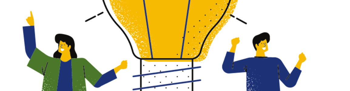 figure stilizzate con lampadina