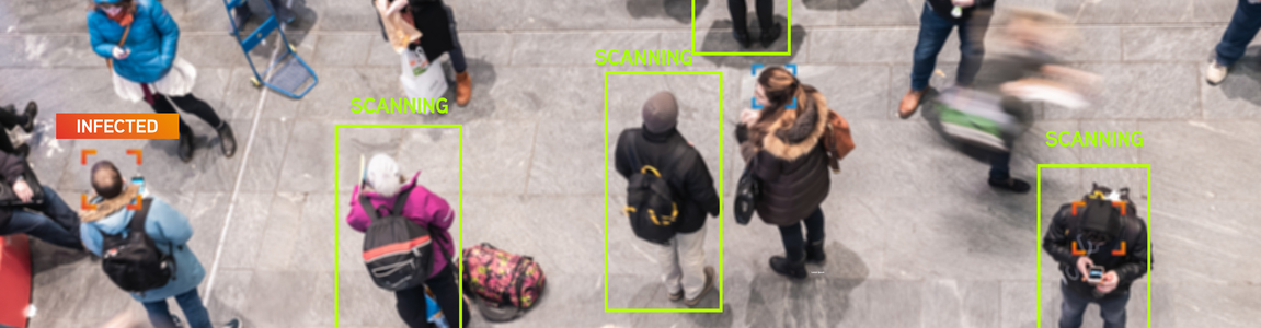 persone per strada identificate positive/negative al Covid