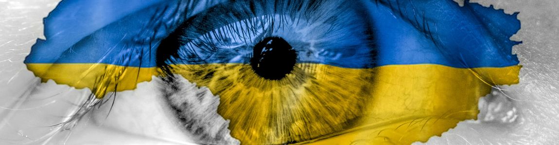 Occhio con colori ucraina