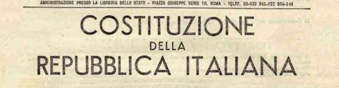 Prima pagina della gazzetta ufficiale con la pubblicazione della costituzione