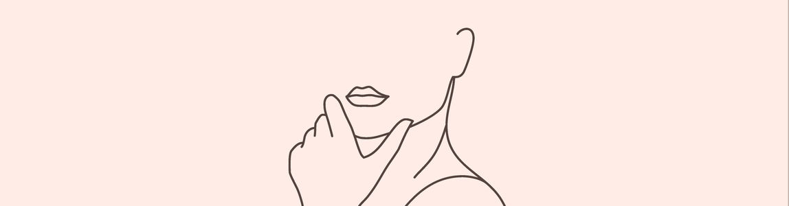 Figura di donna tratteggiata su fondo rosa Figura di donna tratteggiata su fondo rosa