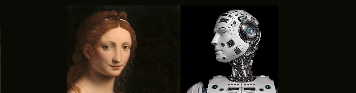 ritratto di donna e robot
