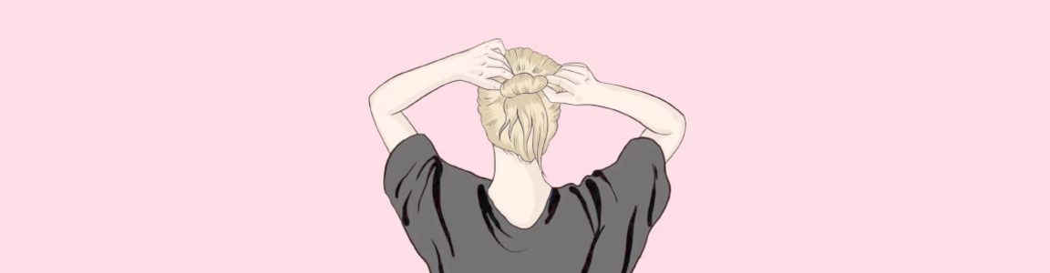 ragazza che lega i capelli