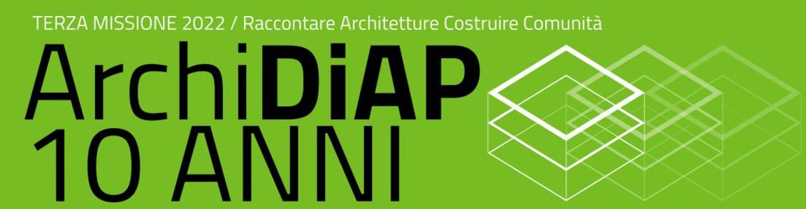 Scritta su sfondo verde ARchiDiap 10 anni