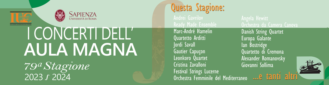 banner della 79a stagione die concerti Iuc