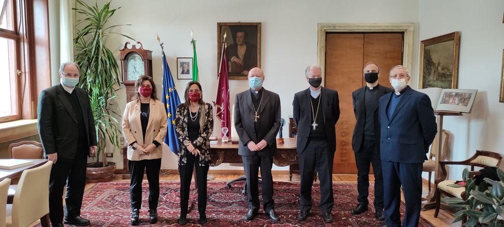 incontro tra le rettrice Polimeni e la delegazione guidata dal cardinal Ravasi