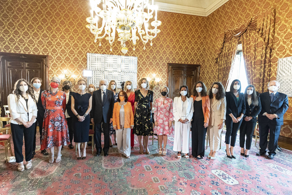 foto di gruppo delle premiate 2021 al Quirinale