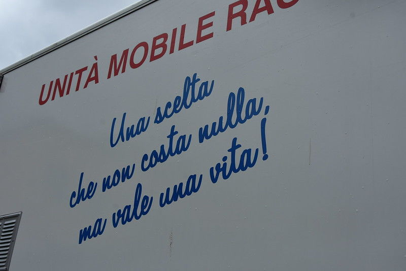 Unità mobile per le donazioni