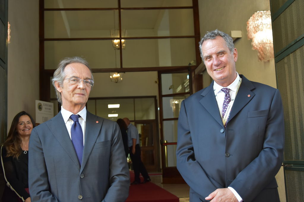 Il prorettore vicario Giuseppe Ciccarone con Francesco Latino Chiocci, docente del Dipartimento di Scienze della Terra