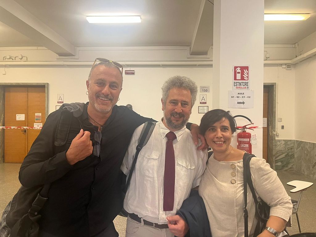 Martino Luigi Di Salvo e Roberto Contestabile con Silvia Chichiarelli, coordinatrice del corso
