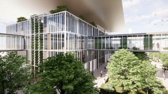 Rendering della nuova sede di Rome Technopole