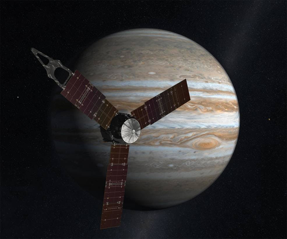 Rendering della sonda spaziale alla scoperta di Giove