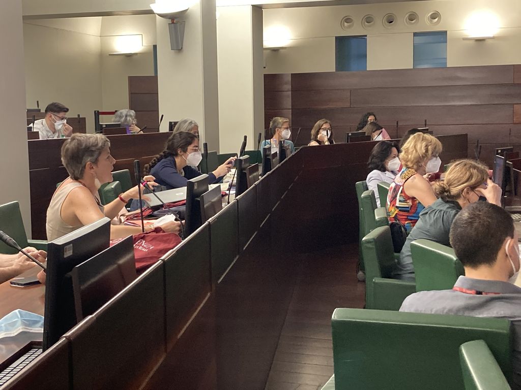 Aula degli organi collegiali con i bibliotecari