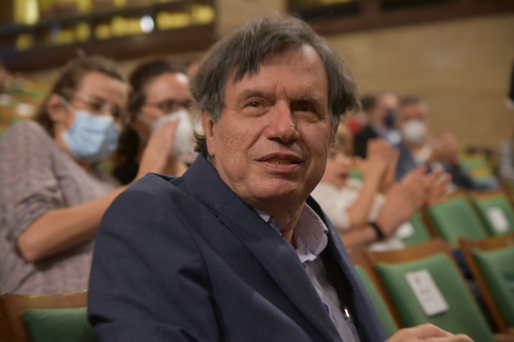 Giorgio Parisi in aula magna durante la cerimonia in suo onore per il Nobel