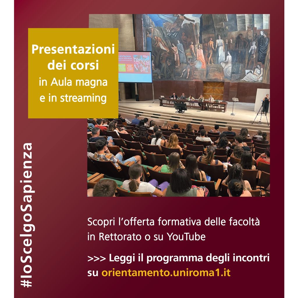 Presentazione dei corsi in Aula magna e in streaming