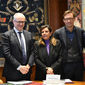 La Rettrice e  il Sindaco insieme a Eduard Mijic, fondatore dello studio Mijic Architects