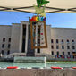 Lo stand in piazzale della Minerva