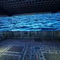 videoinstallazione con immagini del mare di Cesar Meneghetti